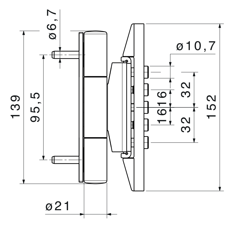 SFS INTEC -  Cerniera DYNAMIC 3D 20 regolabile per cava euro - col. AVORIO - ø - diametro 21 - portata (kg) 160 - reg. alt. +/-4 - reg. pro. +/-1 - reg. lat. +/-2